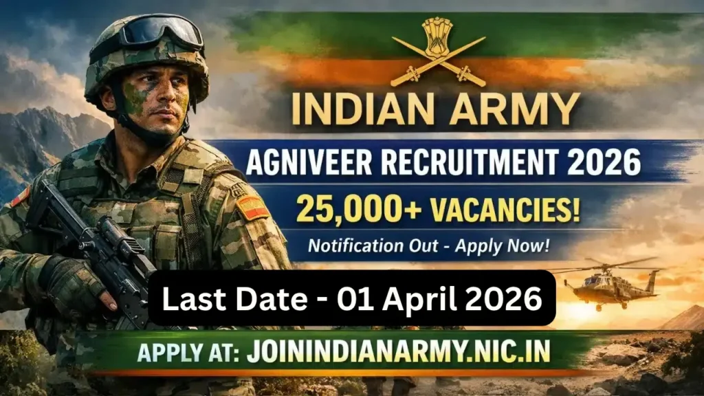 Agniveer Army 2026 Apply Online Last Date 01 अप्रैल 2026